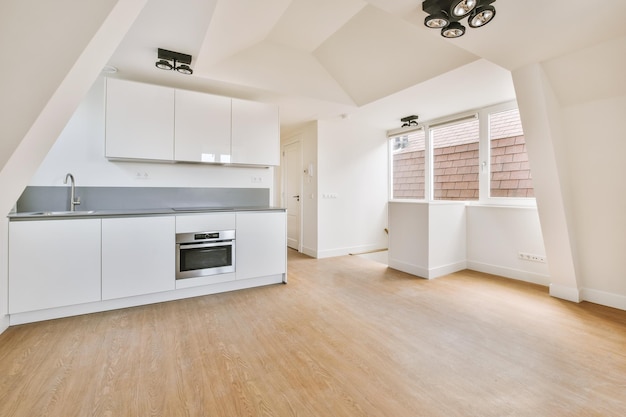 Salle de cuisine vide avec du blanc