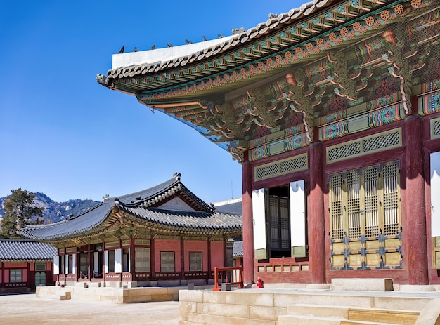 Salle du trône au Palais Gyeongbokgung à Séoul, Corée du Sud