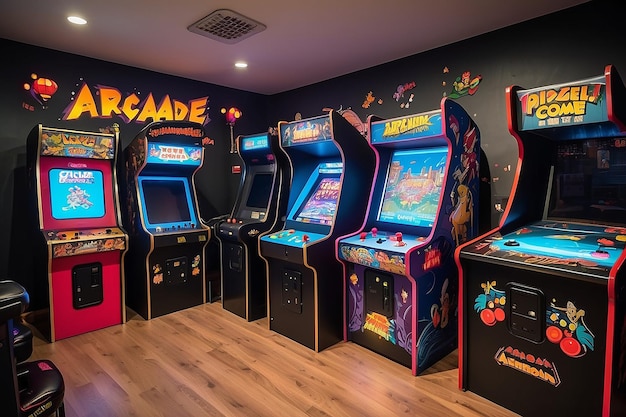 Salle de jeux d'arcade rétro