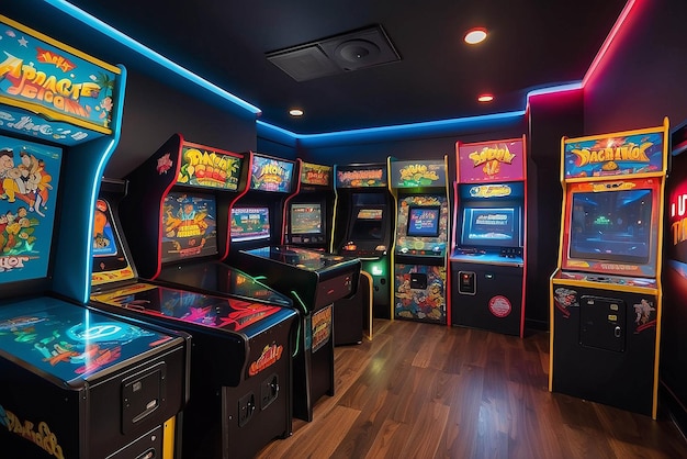 Photo salle de jeux d'arcade rétro