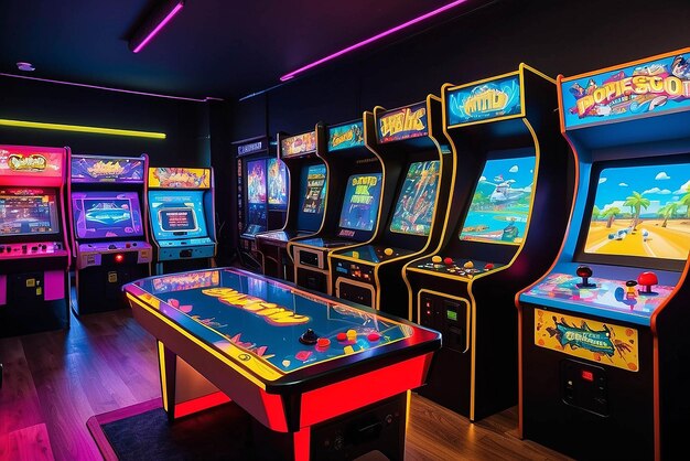 Photo salle de jeux d'arcade rétro