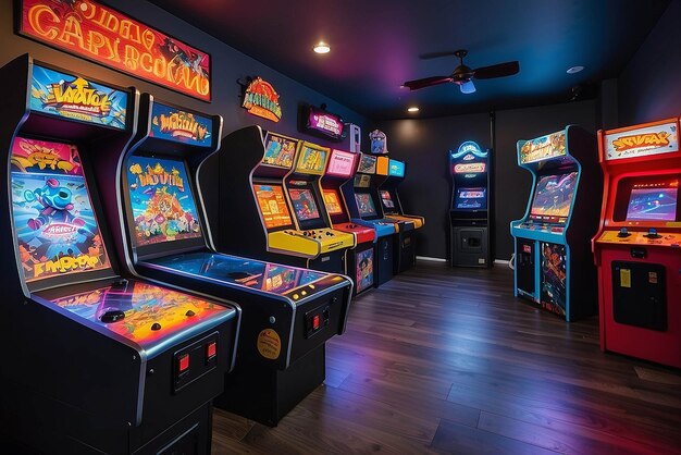 Photo salle de jeux d'arcade rétro