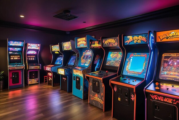 Photo salle de jeux d'arcade rétro