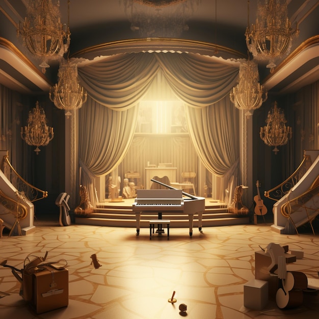 salle de musique artistique avec un piano