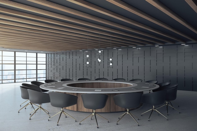 Salle de réunion noire