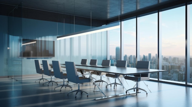 Salle de réunion vide dans la salle de conférence de bureau, design moderne, intérieur d'entreprise