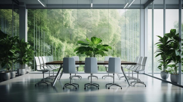 Salle de réunion vide dans la salle de conférence de bureau, design moderne, intérieur d'entreprise