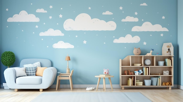 Photo salle de séjour pour enfants avec meubles et jouets salle de jeux colorée avec jouets pour enfants
