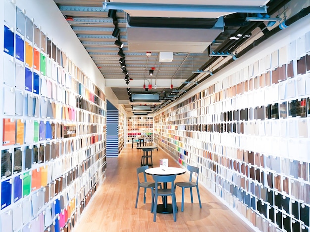 Salle de sélection de couleurs couleur d'échantillon de couleur Salle de travail de designer d'intérieur