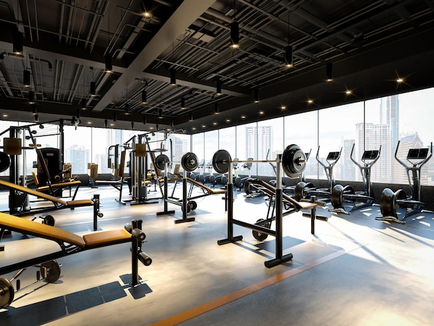 Photo salle de sport moderne et tendance