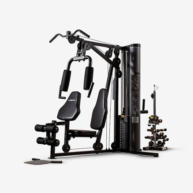 Une salle de sport noire avec un rack de gym noir et un rack de gym noir.