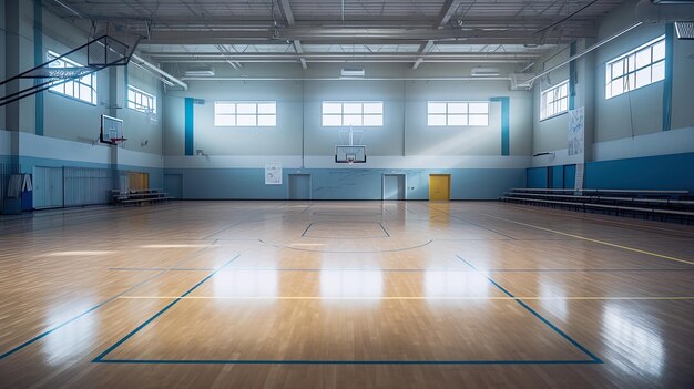 Une salle de sport vide avec de l'équipement d'aérobic