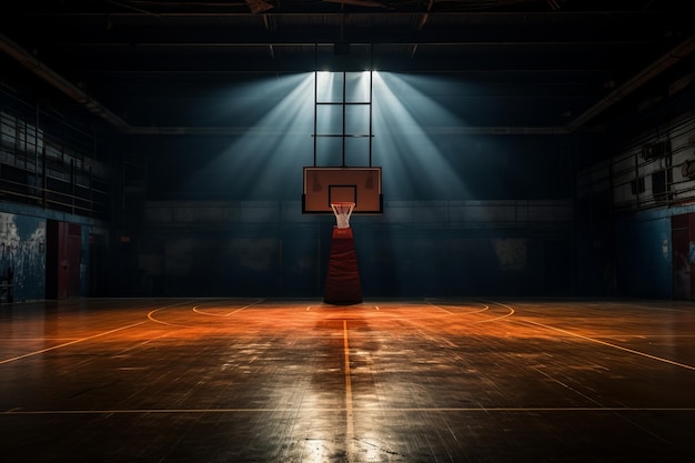 Salle de stade de basket-ball lumière naturelle IA générative