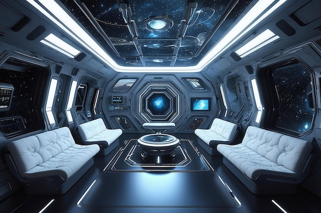 La salle de la station spatiale cosmique infuse un design extraterrestre