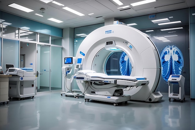 Salle de tomodensitométrie moderne de haute technologie dans l'hôpital moderne