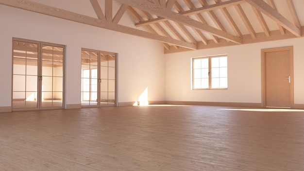 Photo salle vide contemporaine 3d