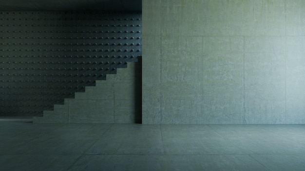 Salle vide, mur d'escalier en béton et ciment. fond d'architecture abstraite