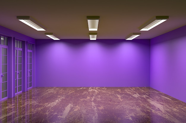 Salle vide avec mur violet