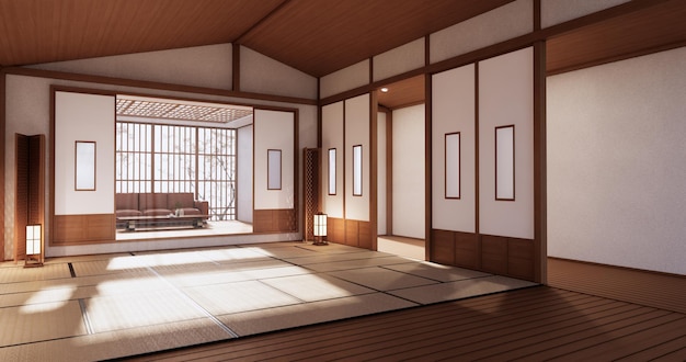 La salle vide, rendu japonais interior.3D