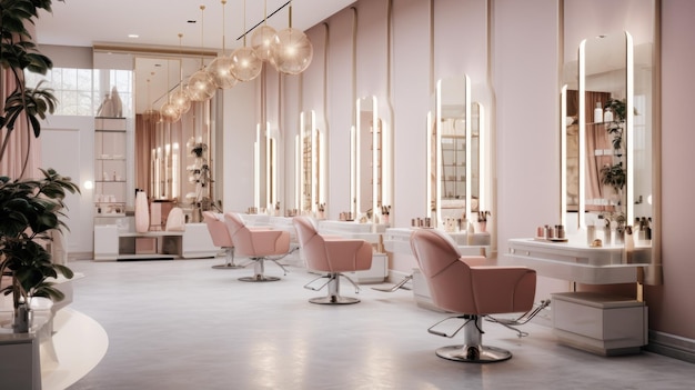 Photo un salon de beauté de haute qualité avec un design minimaliste et moderne