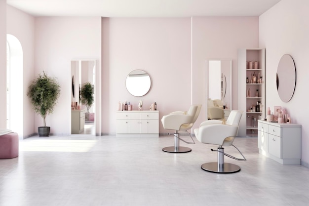 Salon de beauté moderne sur un fond clair