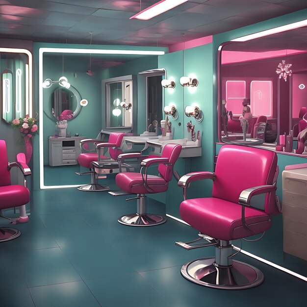 Salon de beauté de style rétro