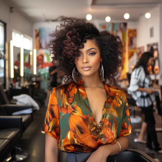 Photo salon de coiffure féminin noir en plein jour