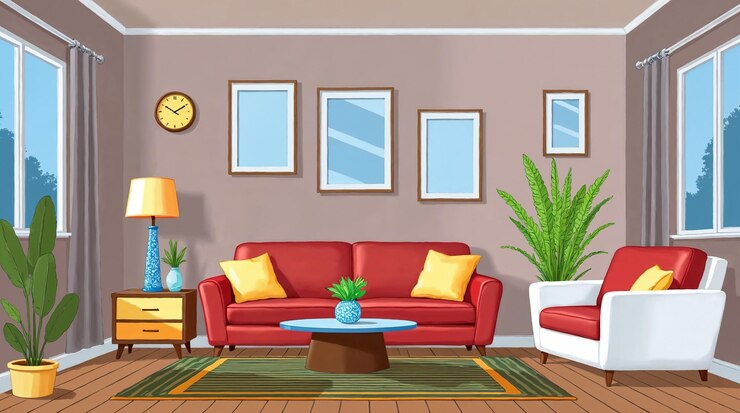 Photo un salon confortable et élégant avec un décor moderne
