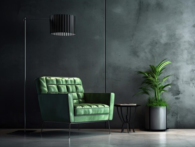 Salon intérieur avec chaise et décorations Design scandinave IA générative