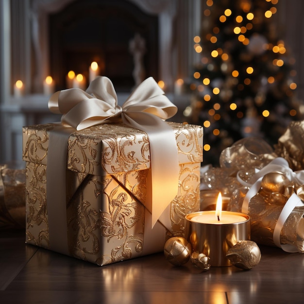 Le salon de la maison décoré pour fêter Noël