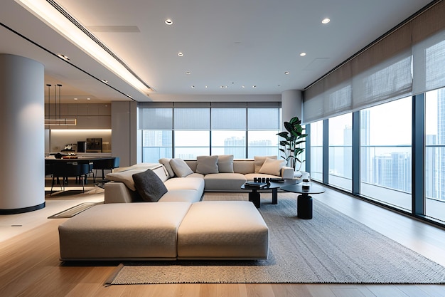 Salon moderne dans un style minimaliste