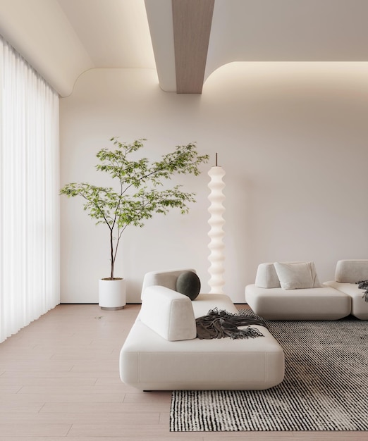 Un salon moderne et minimaliste