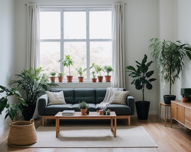 salon moderne avec plante