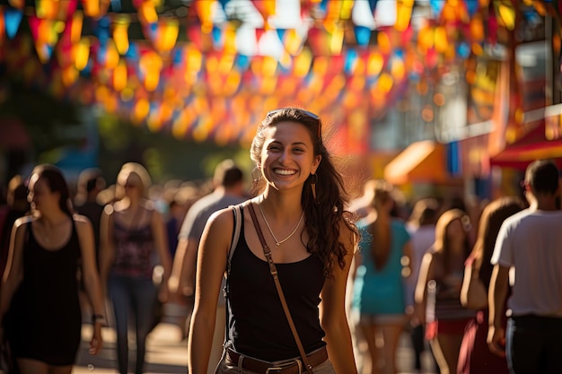 Salon mondial de la diversité des hot-dogs des pays, sourires et drapeaux génératifs IA