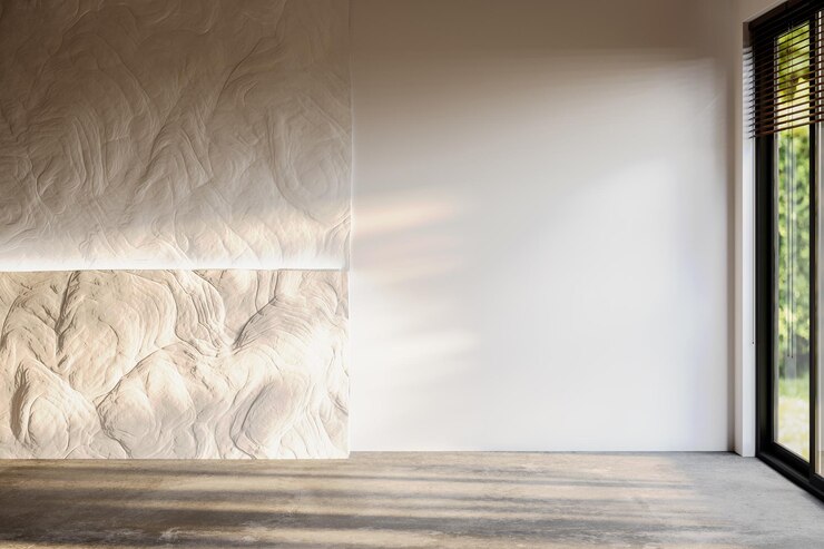 Photo un salon vide avec un mur blanc.