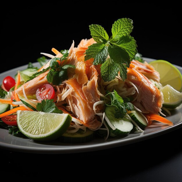 Salpicao Salade de poulet traditionnelle brésilienne faite avec des légumes de poulet hachés Mayonnaise