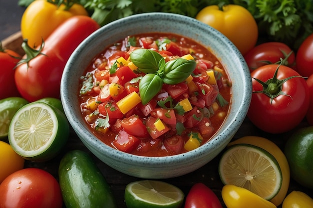 Salsa Fresca avec un mélange de légumes colorés