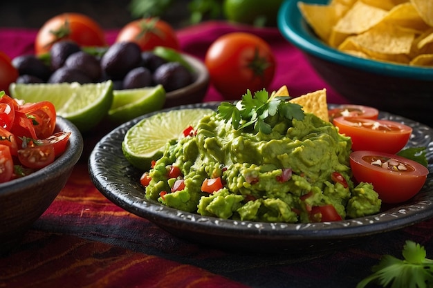 Salsa et guacamole en forme d'apéritif