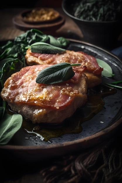 Saltimbocca Escalope de veau à la sauge et jambon de Parme