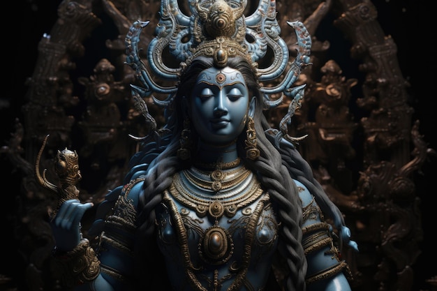 Salutation de Shiva Maha Shivaratri avec une statue