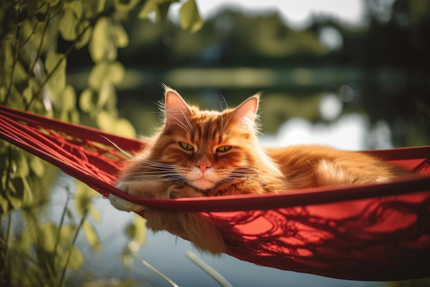 Sam dort dans un hamac dans une forêt d'été