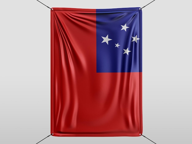 Samoa du drapeau de rendu 3D isolé et fond blanc