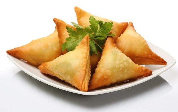 Des samosas délicieusement brunes dorées remplies de mélanges savoureux