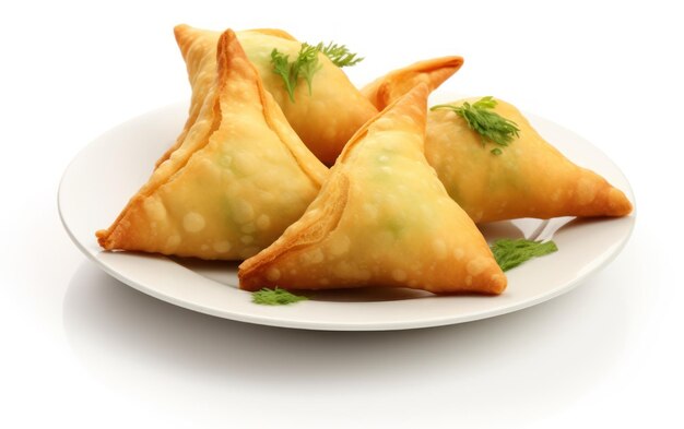 Des samosas délicieusement brunes dorées remplies de mélanges savoureux