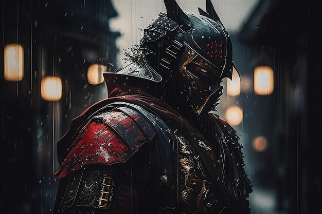 Samurai en armure génératif ai