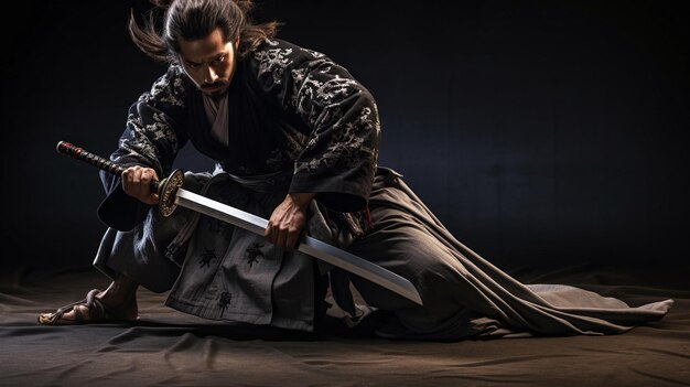 Photo samurai avec une photo d'épée