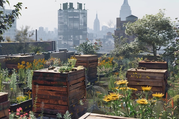 Sanctuaires urbains d'apiculture sur les toits urbains octane