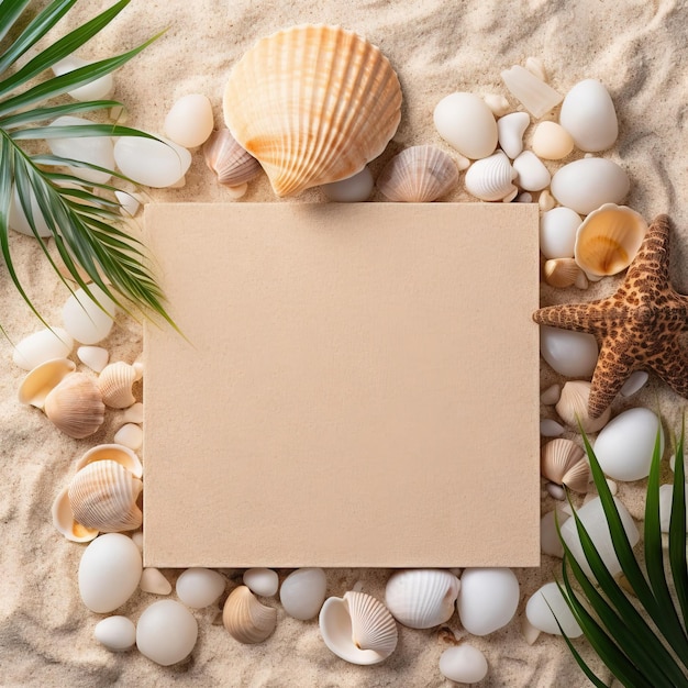 Sand avec fond d'été cadre libre d'été Image générée par l'IA de haute qualité sur fond blanc