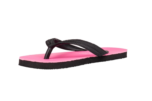 Sandales tongs couleur rose noir isolé sur fond blanc