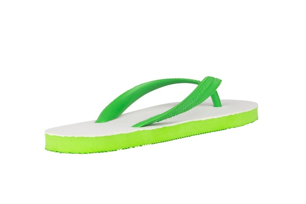 Sandales tongs couleur vert isolé sur fond blanc